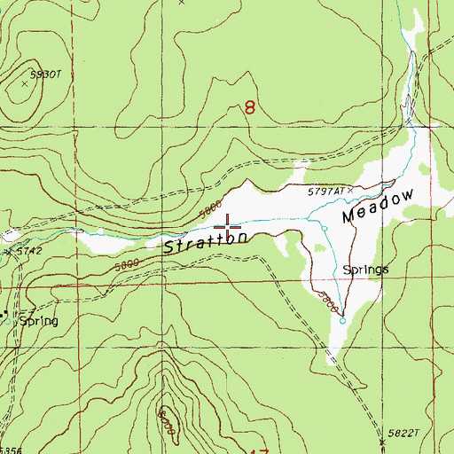 Topographic Map of Stratton Meadow, OR