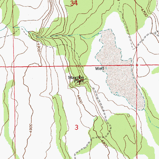 Topographic Map of Stratton Place, OR