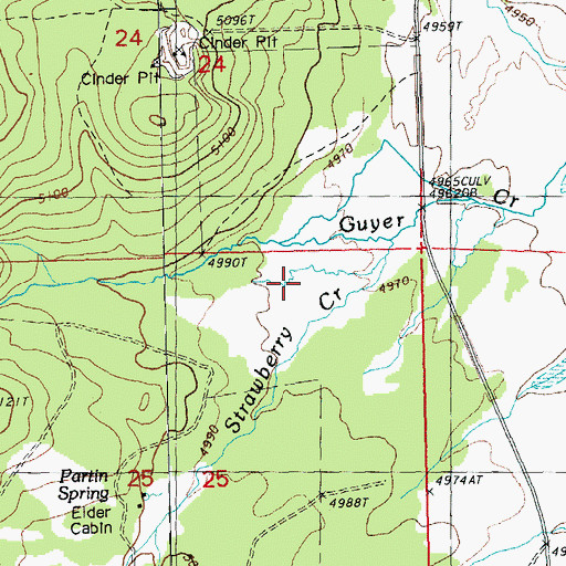 Topographic Map of Strawberry Creek, OR