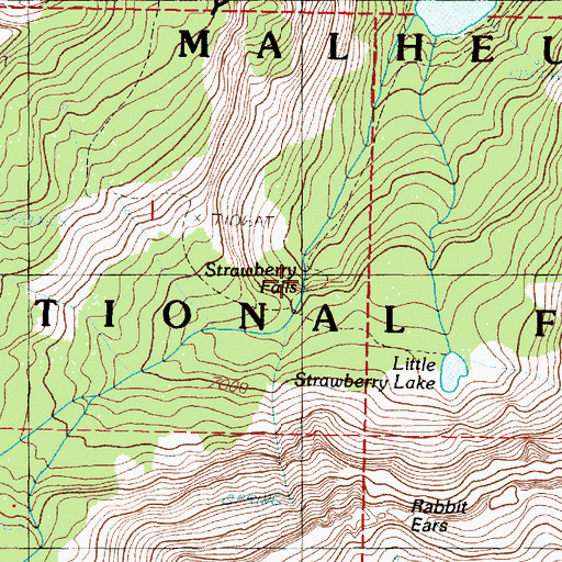 Topographic Map of Strawberry Falls, OR