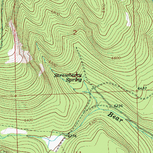 Topographic Map of Strawberry Spring, OR