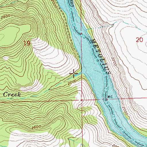 Topographic Map of Street Creek, OR
