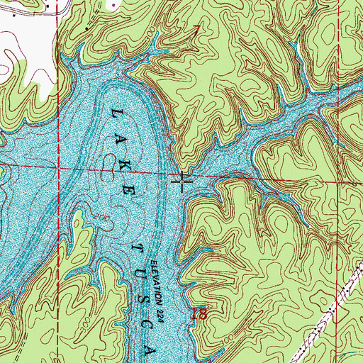 Topographic Map of Brush Creek, AL