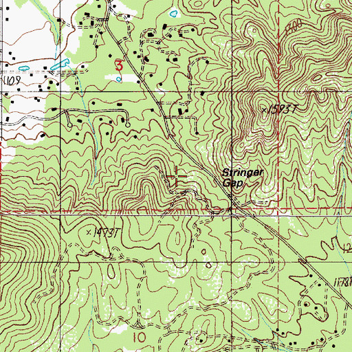 Topographic Map of Stringer Gap, OR