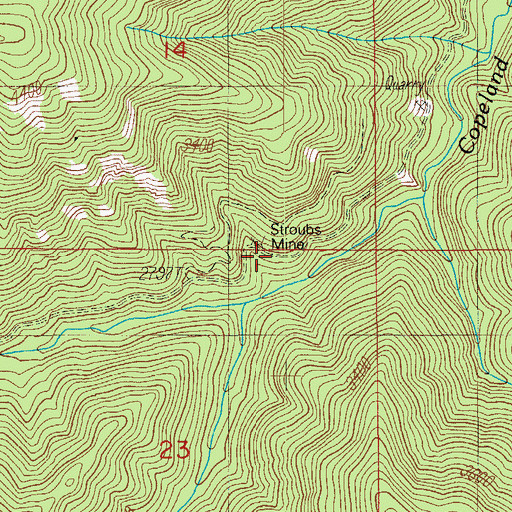 Topographic Map of Stroubs Mine, OR