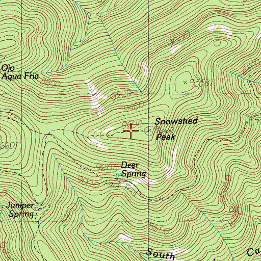 Topographic Map of Snowshed Peak, AZ