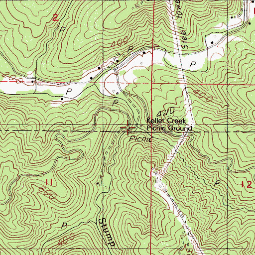 Topographic Map of Stump Creek, OR