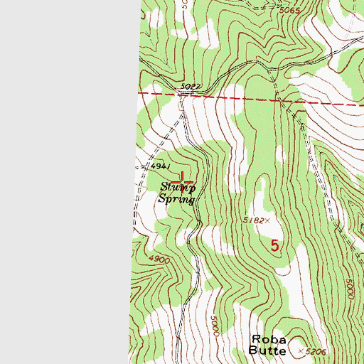 Topographic Map of Stump Spring, OR