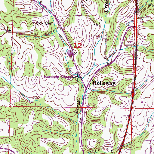 Topographic Map of Harrison Chapel United Methodist Church, AL