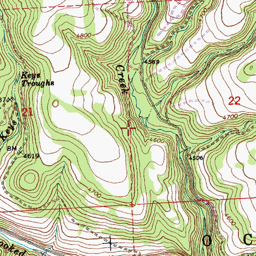 Topographic Map of Stupid Creek, OR