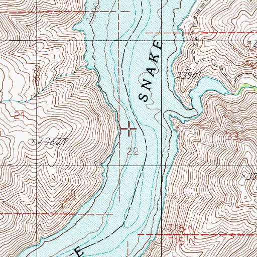 Topographic Map of Sturgill Rapids (historical), OR