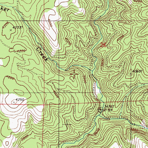 Topographic Map of Sucker Creek, OR