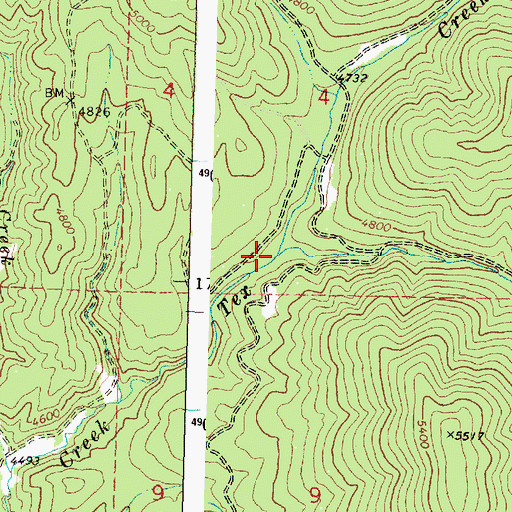 Topographic Map of Sugar Creek, OR