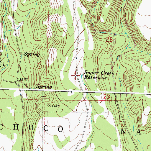 Topographic Map of Sugar Creek Reservoir, OR