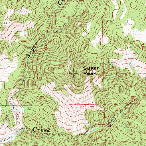 Topographic Map of Sugar Peak, OR
