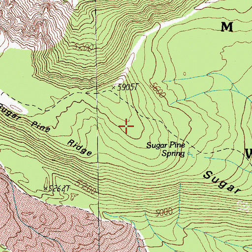 Topographic Map of Sugar Pine Ridge Trail, OR
