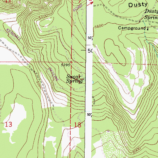 Topographic Map of Sugar Spring, OR