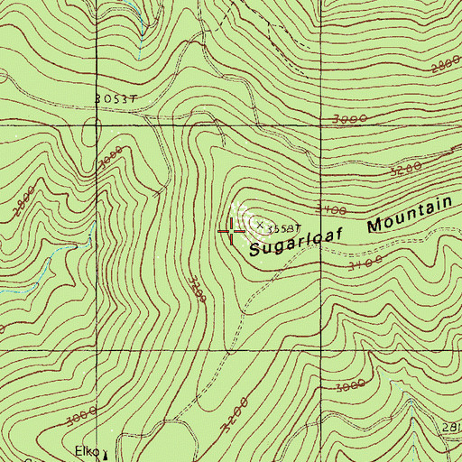 Topographic Map of Sugarloaf Mountain, OR