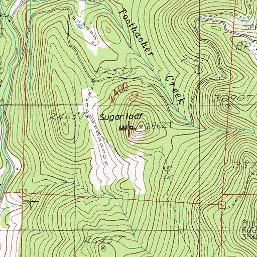 Topographic Map of Sugarloaf Mountain, OR