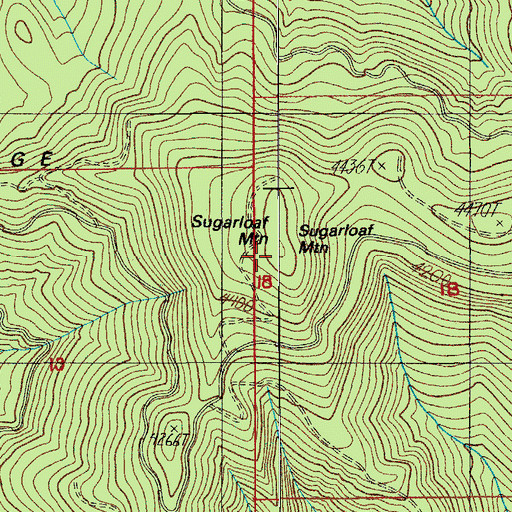 Topographic Map of Sugarloaf Mountain, OR