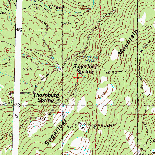 Topographic Map of Sugarloaf Spring, OR