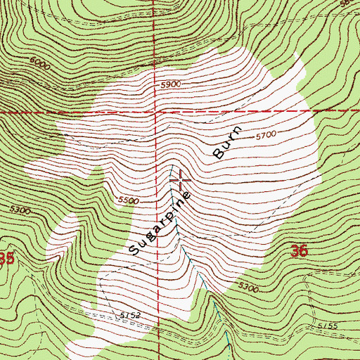 Topographic Map of Sugarpine Burn, OR