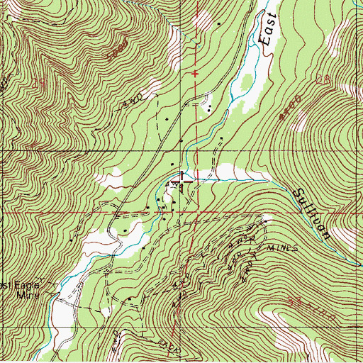 Topographic Map of Sullivan Creek, OR