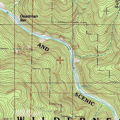 Topographic Map of Sulphur Creek, OR