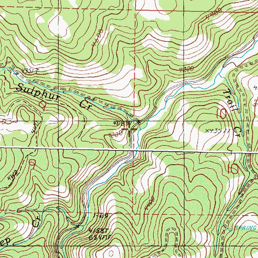 Topographic Map of Sulphur Creek, OR