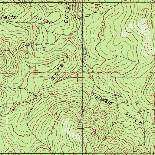 Topographic Map of Sulphur Gulch, OR