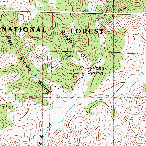 Topographic Map of Sulphur Gulch, OR
