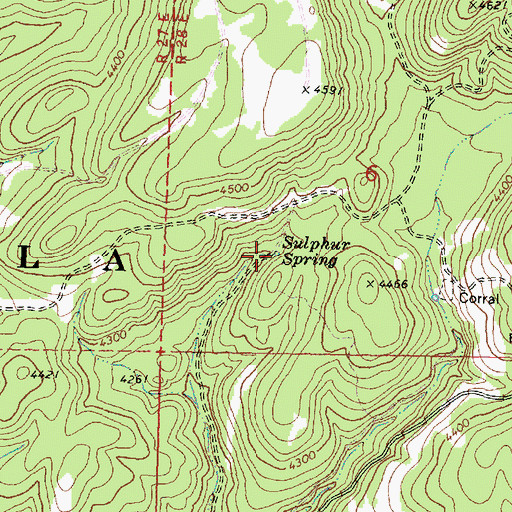 Topographic Map of Sulphur Spring, OR