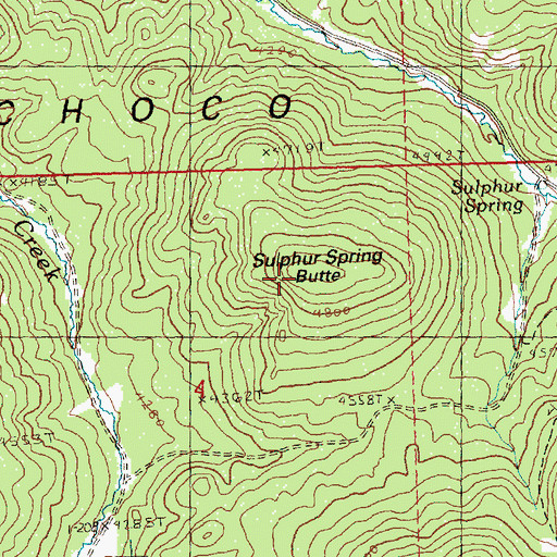Topographic Map of Sulphur Spring Butte, OR