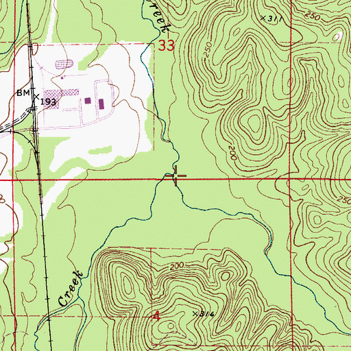 Topographic Map of Brushy Creek, AL