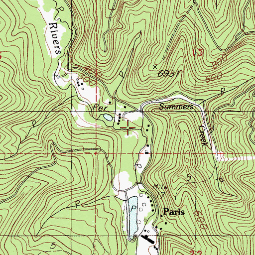 Topographic Map of Summers Creek, OR