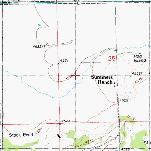 Topographic Map of Summers Ranch, OR