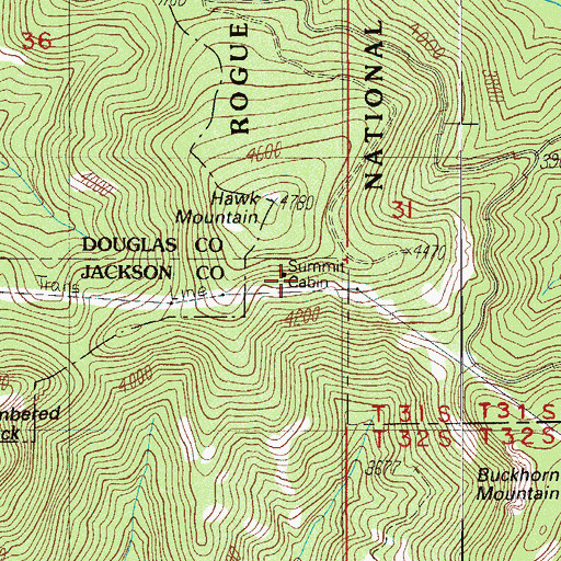 Topographic Map of Summit Cabin, OR