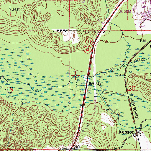 Topographic Map of Brushy Creek, AL