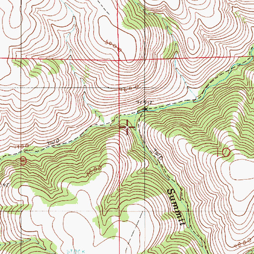 Topographic Map of Summit Creek, OR