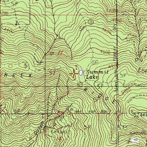 Topographic Map of Summit Lake, OR