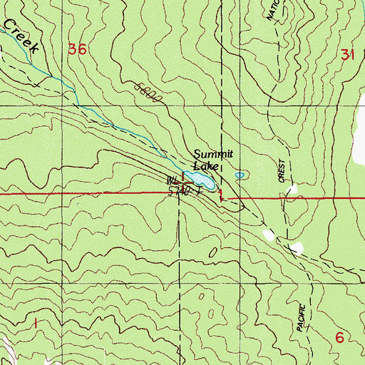 Topographic Map of Summit Lake, OR