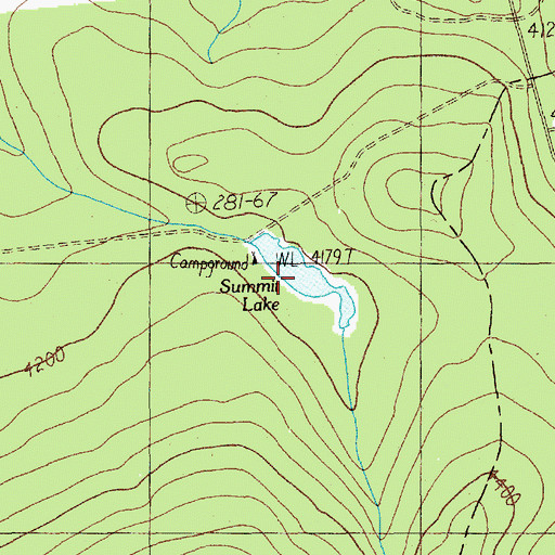 Topographic Map of Summit Lake, OR