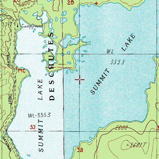 Topographic Map of Summit Lake, OR