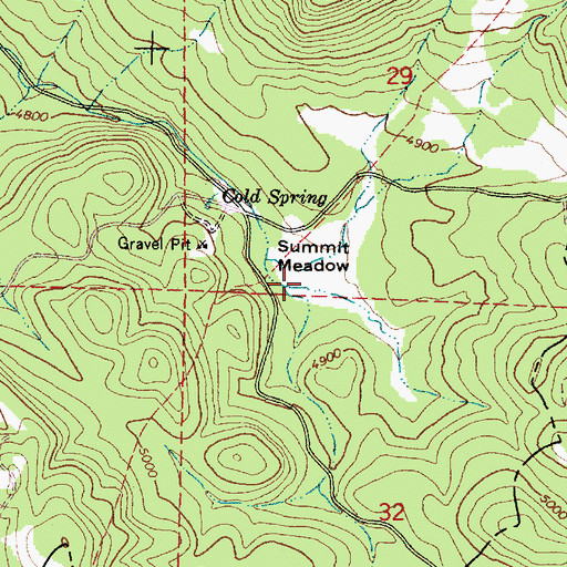 Topographic Map of Summit Meadow, OR