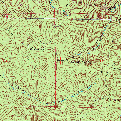 Topographic Map of Summit Mountain, OR