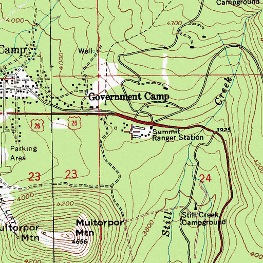 Topographic Map of Summit Ranger Station, OR