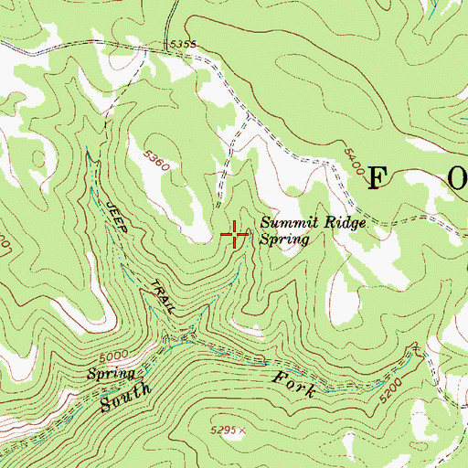 Topographic Map of Summit Ridge Spring, OR