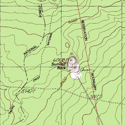 Topographic Map of Summit Rock, OR