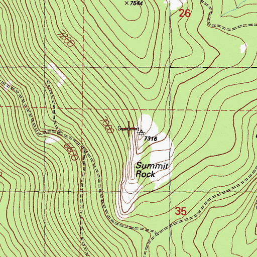 Topographic Map of Summit Rock, OR