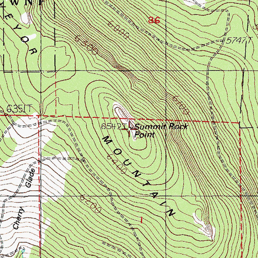 Topographic Map of Summit Rock Point, OR